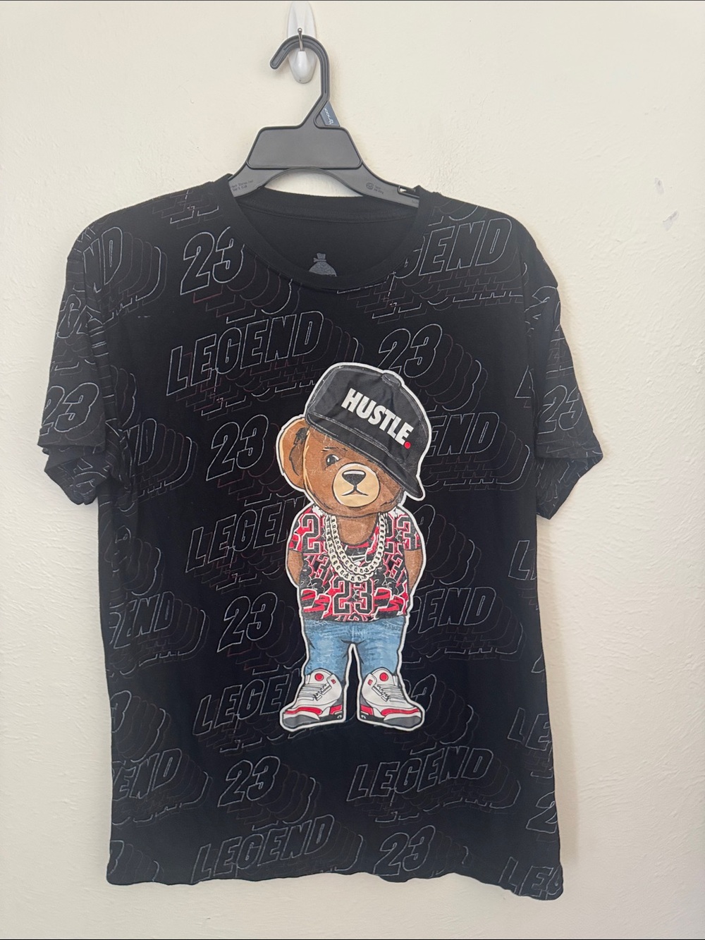 Kids Black 'Hustle Bear' Graphic Tee